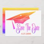 Afstuderen Bewaar de datum Eenvoudig Regenboog Afs Save The Date (Voorkant / Achterkant)