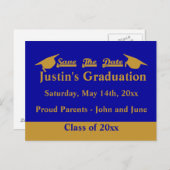 Afstuderen Bewaar de datum Kaart Gold (Voorkant / Achterkant)