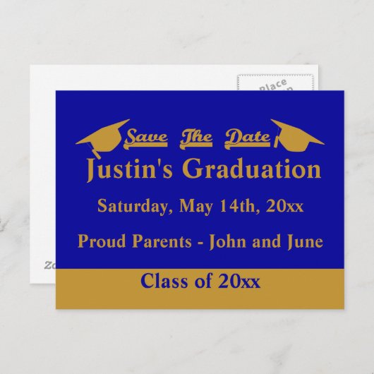 Afstuderen Bewaar de datum Kaart Gold (Voorkant / Achterkant)