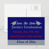 Afstuderen Bewaar de datum Kaart met zilver (Voorkant / Achterkant)