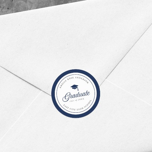 Afstuderen bewerkbaar kleurentoetsenbord ronde sticker