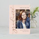 Afstuderen bewerkbare kleur Folie I Uitnodiging (Staand Voorkant)