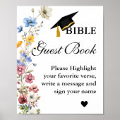 Afstuderen bijbel gastenboek teken, afstudeerfeest poster (Voorkant)