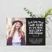 Afstuderen Bijbel Verse Photo White Script Black Aankondiging (Staand voorkant)