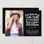 Afstuderen Bijbel Verse Photo White Script Black Aankondiging (Voorkant / Achterkant)