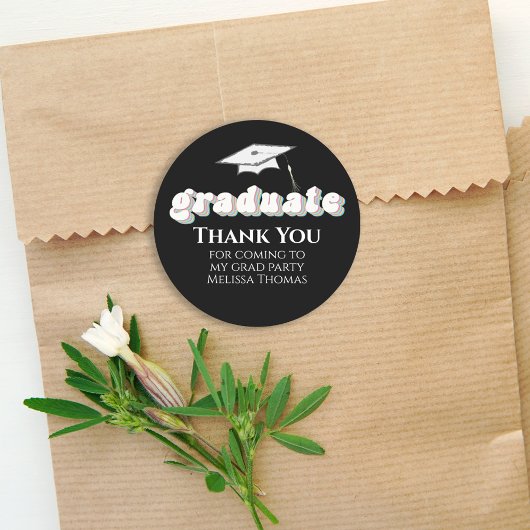 Afstuderen Black Afstuderen Typografie Simple Ronde Sticker