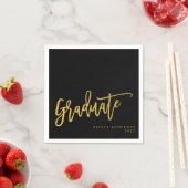 Afstuderen Black Gold Calligraphy Script Party Servet (Insitu)