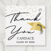 Afstuderen Black Gold Script Confetti Hartelijk da Bedankjes Labels (Achterkant)