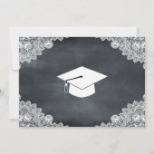 Afstuderen Blackboard & White Lace Foto Kaart (Achterkant)