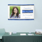 Afstuderen, Blauw, Douanefoto, Spandoek (Beurs)