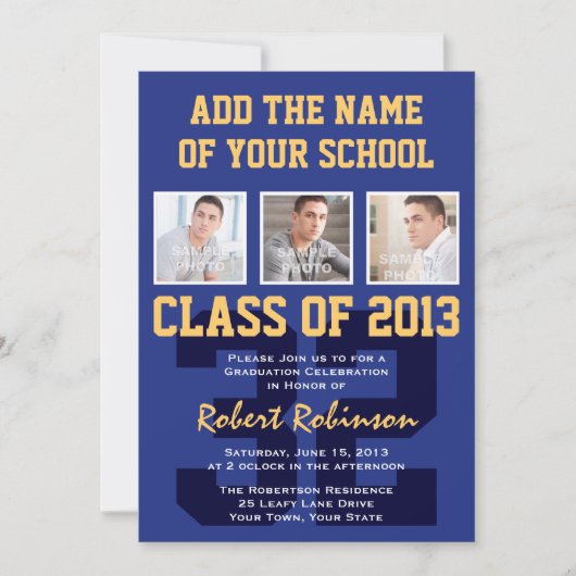 Afstuderen Blauw goud voor atleet Kaart (Voorkant)