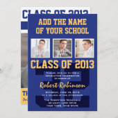 Afstuderen Blauw goud voor atleet Kaart (Voorkant / Achterkant)