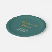 Afstuderen Blauw-Groen en Sinaasappel Graduate's N Papieren Bordje (Gekanteld)