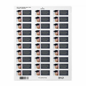 Afstuderen Blauw karton achtergrond foto Etiket (Full Sheet)