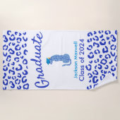 Afstuderen blauw luipaard strandlaken (Voorkant)