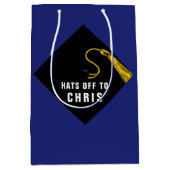 Afstuderen blauw medium cadeauzakje (Voorkant)