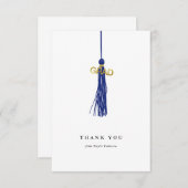 Afstuderen Blauw Tassel Aangepast Bedankkaart (Voorkant / Achterkant)