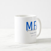 Afstuderen blauwe datumnaam Mate MFA Koffie-Mok Koffiemok (Voorkant rechts)