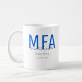 Afstuderen blauwe datumnaam Mate MFA Koffie-Mok Koffiemok (Links)