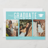 Afstuderen Blauwgroen Checkerboard 3 Foto Afstuder (Voorkant)