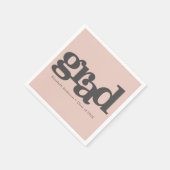 Afstuderen bloedig roze moderne typografie servet (Hoek)