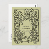  Afstuderen Bloemen Bewaar de datum Groen Briefkaart (Voorkant / Achterkant)