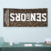 Afstuderen blokletter rustieke houten Confetti Spandoek (Beurs)