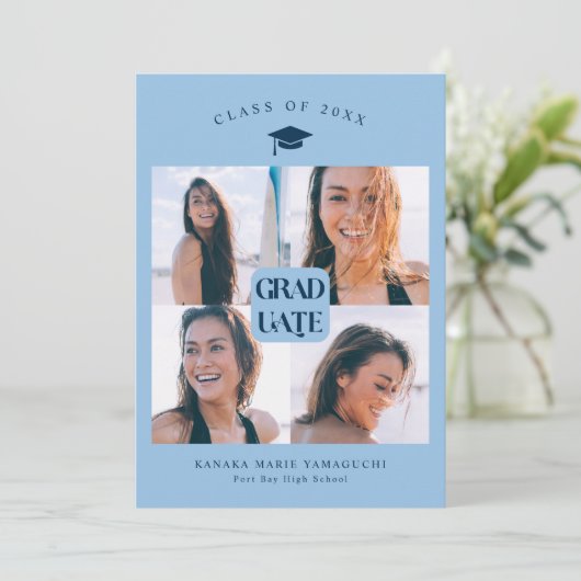 Afstuderen Blue Box Afstuderen aankondiging (Staand voorkant)