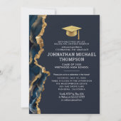 Afstuderen Blue Gold Agaat Afstuderen Foto Kaart (Voorkant)