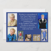 Afstuderen Blue Gold Drie Foto vooraan Kaart (Achterkant)