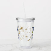 Afstuderen Blue Gold Stars op maat Acryl Drinkbeker (Links)