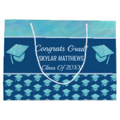 Afstuderen Blue Opal Pattern Trendy Congrates Groot Cadeauzakje (Achterkant)