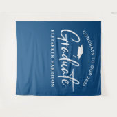 Afstuderen Blue Photo Booth Wandkleed (Voorkant (horizontaal))