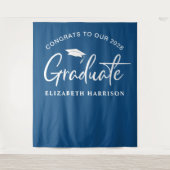 Afstuderen Blue Photo Booth Wandkleed (Voorkant)