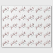 Afstuderen Blush Script | Classy roze borstel op w Cadeaupapier (Vlak)