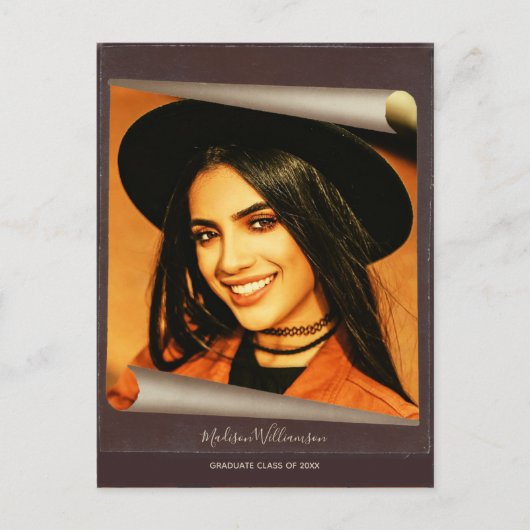 Afstuderen Boho Rustic Foto Dank je wel Aankondigingskaart (Voorkant)