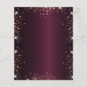 Afstuderen Bourgogne roos gouden uitnodiging (Achterkant)