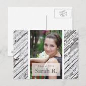 Afstuderen Briefkaart Uitnodiging - Houten Textuur (Voorkant / Achterkant)