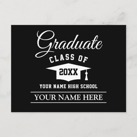 Afstuderen briefkaart voor hem of haar (Voorkant)