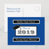 Afstuderen Briefkaarten Blauw en wit (Voorkant / Achterkant)