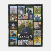 Afstuderen Brush Typografie 19 Fotocollage Zwart Fleece Deken (Voorkant)