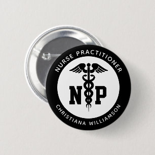 Afstuderen Caduceus, NP-verpleegkundige Ronde Button 5,7 Cm