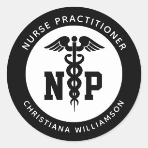 Afstuderen Caduceus, NP-verpleegkundige Ronde Sticker