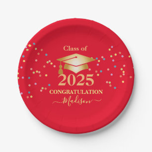 Afstuderen Calligrafie Confetti Golden initiaal Papieren Bordje