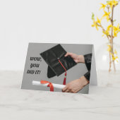 Afstuderen Cap en Diploma Wenskaart Kaart (Gele Bloem)