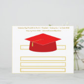 Afstuderen Cap Red Moving Up Party Pet papier blad (Staand voorkant)