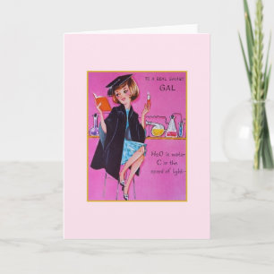  Afstuderen Card voor Vrouw Science Major Kaart