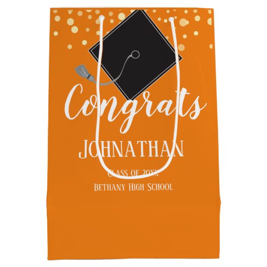 Afstuderen, categorie 2021 Oranje Medium Cadeauzakje (Achterkant)
