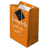 Afstuderen, categorie 2021 Oranje Medium Cadeauzakje (Achterkant Gekanteld)