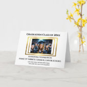 Afstuderen Celebration Custom Photo Plain Gold Kaart (Gele Bloem)